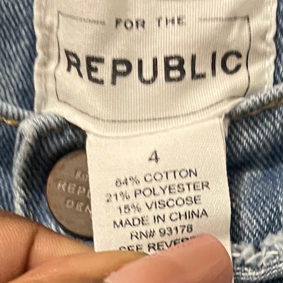 For the Republic Womens Jeans Size 4 Blue Flare Leg Distressed Denim Boho - Picture 5 of 14